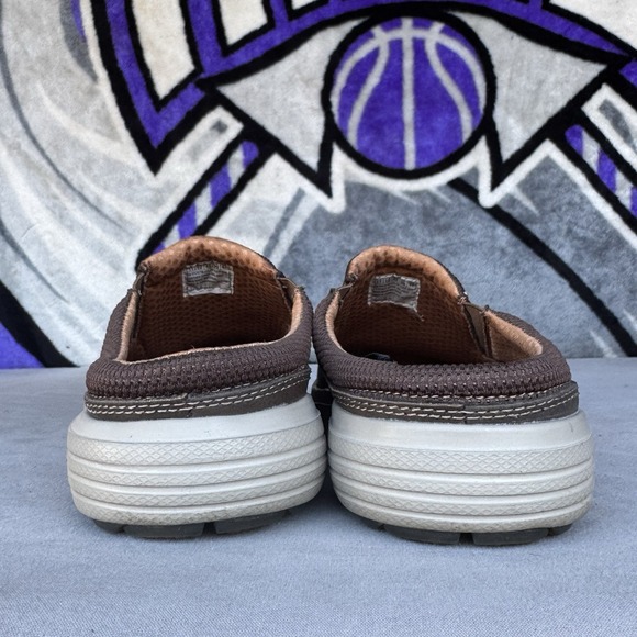 Size 11 - Skechers Porter Vamen Slip-On Loafer Mens  Brown Leather Mules Shoes